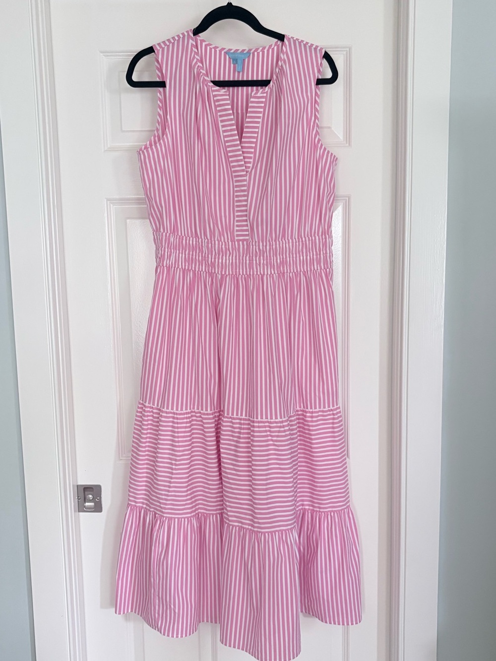 Draper James Pink and White Striped Maxi Dress